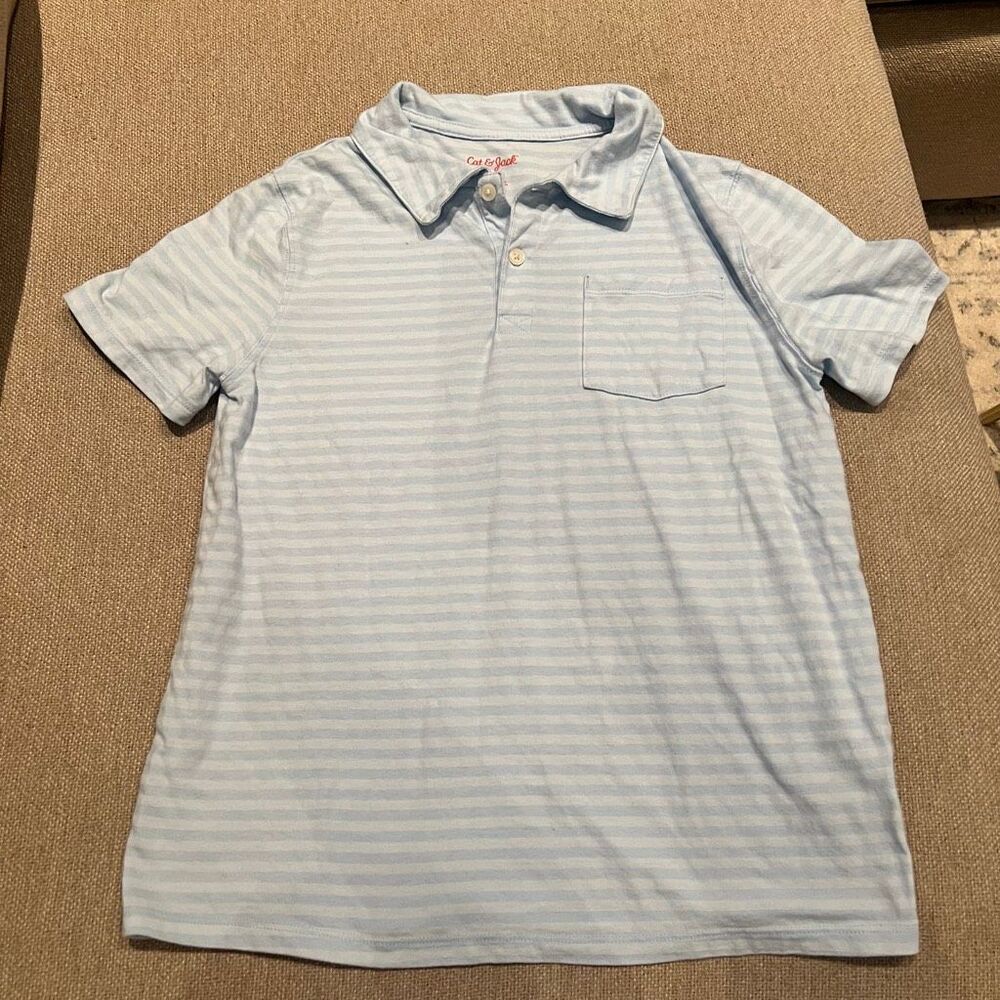Boys Blue Striped Cat & Jack Polo